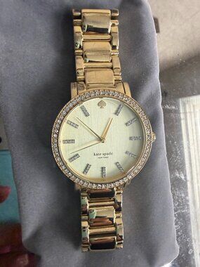 Kate Spade NY Gold Tone Crystal Watch ⌚💛✨ Bling Bezel Designer Timepiece 💎